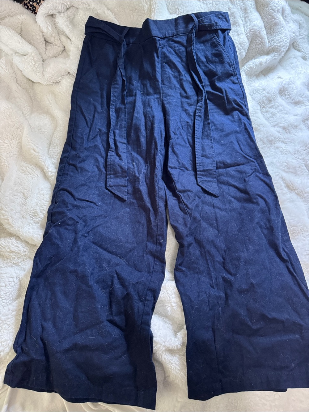 J. Crew Navy Wide-Leg Drawstring Chinos